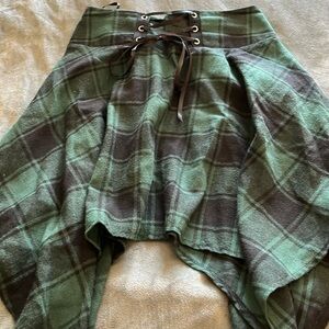 Green Plaid Skirt